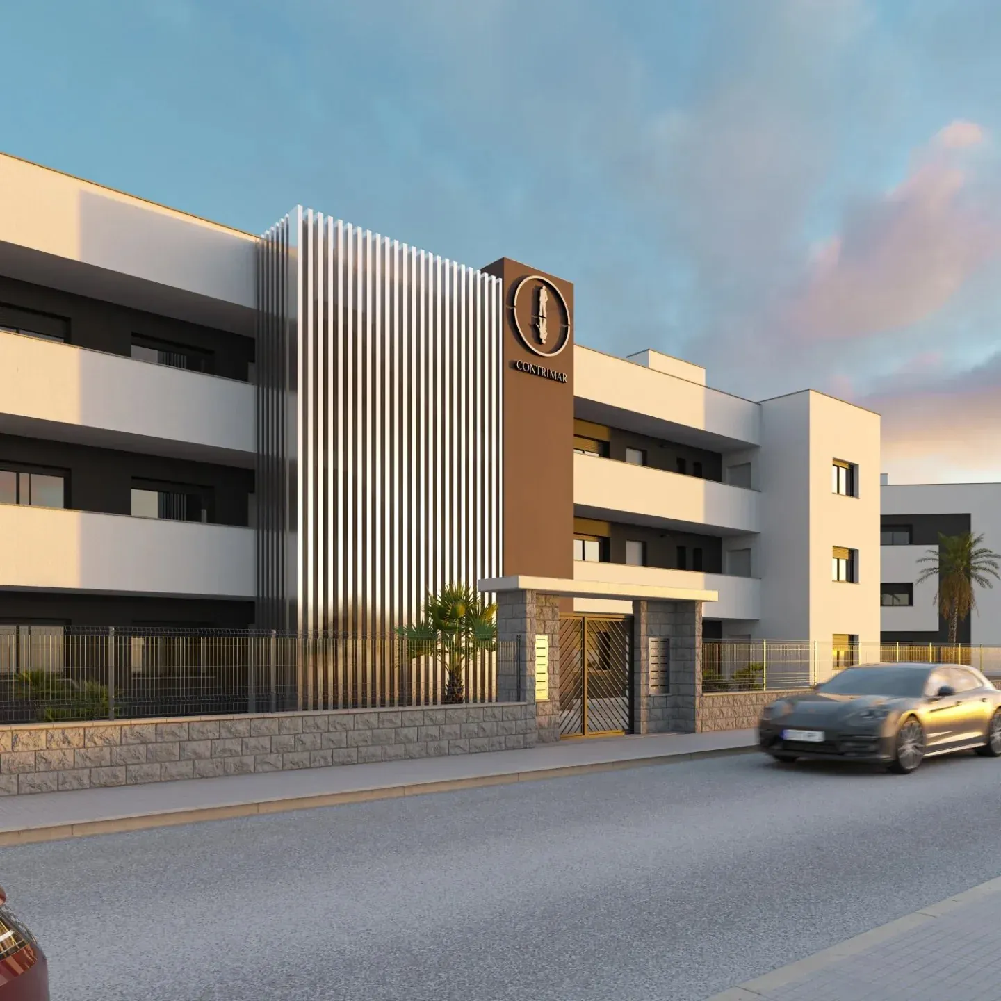 Entree en gevel van het resortgebouw Oasis Laguna in El Raso